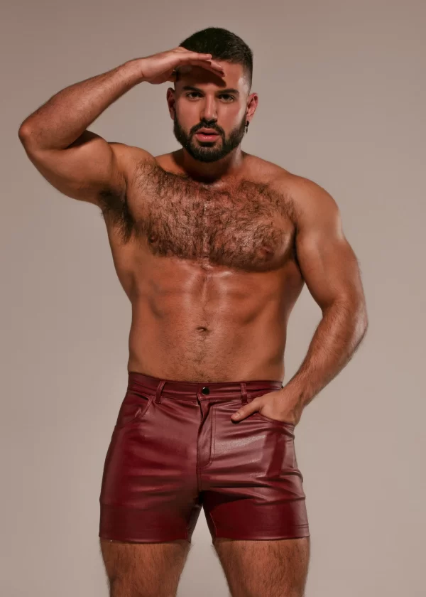 Pantalón corto Leather rojo