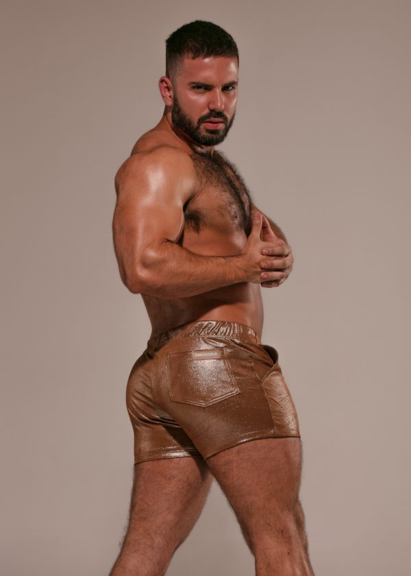 Short metálico Marrón