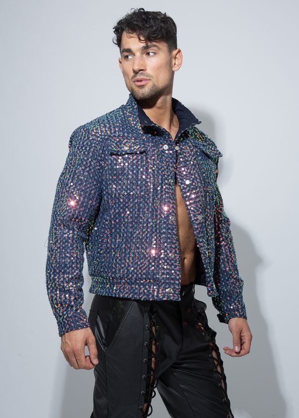 Chaqueta lentejuela Azul