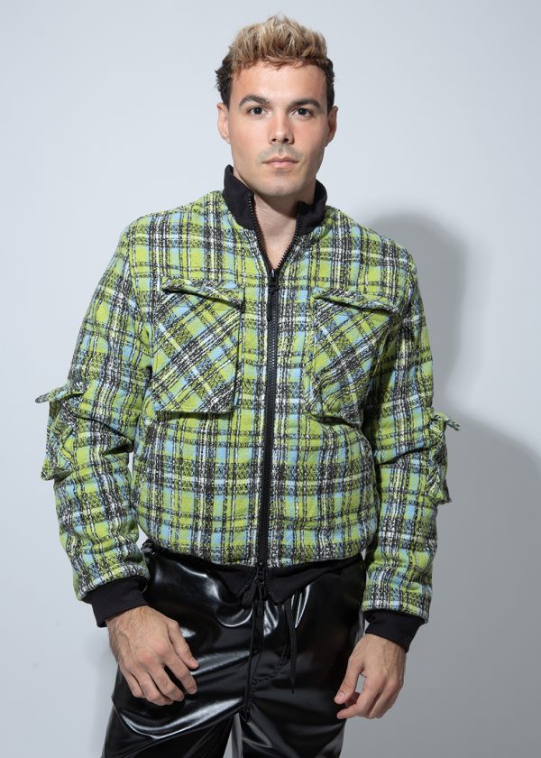 Chaqueta Bomber cuadros