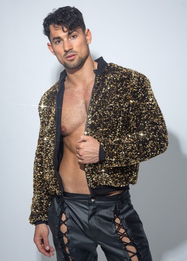 Chaqueta lentejuela dorada