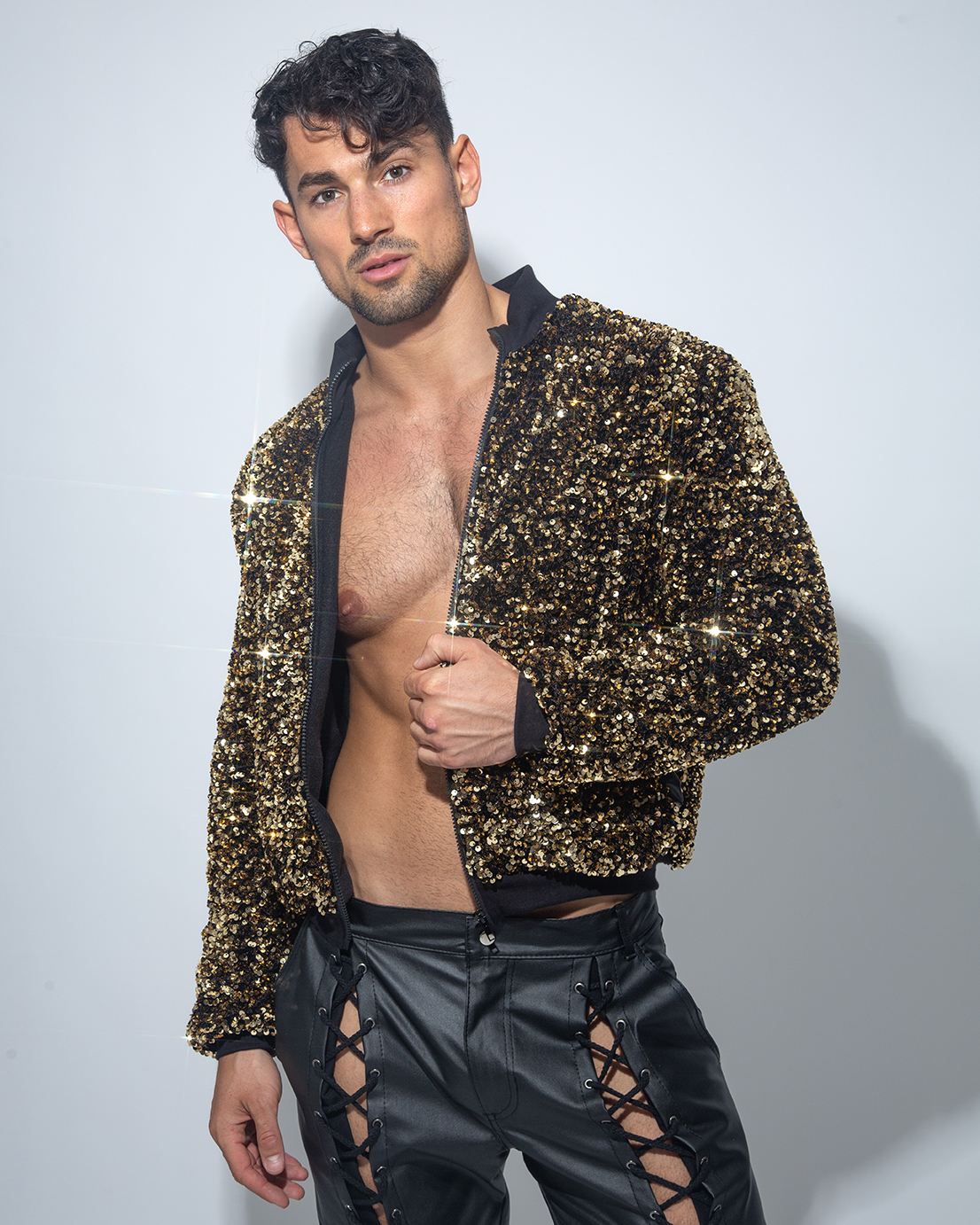 Chaqueta lentejuela dorada