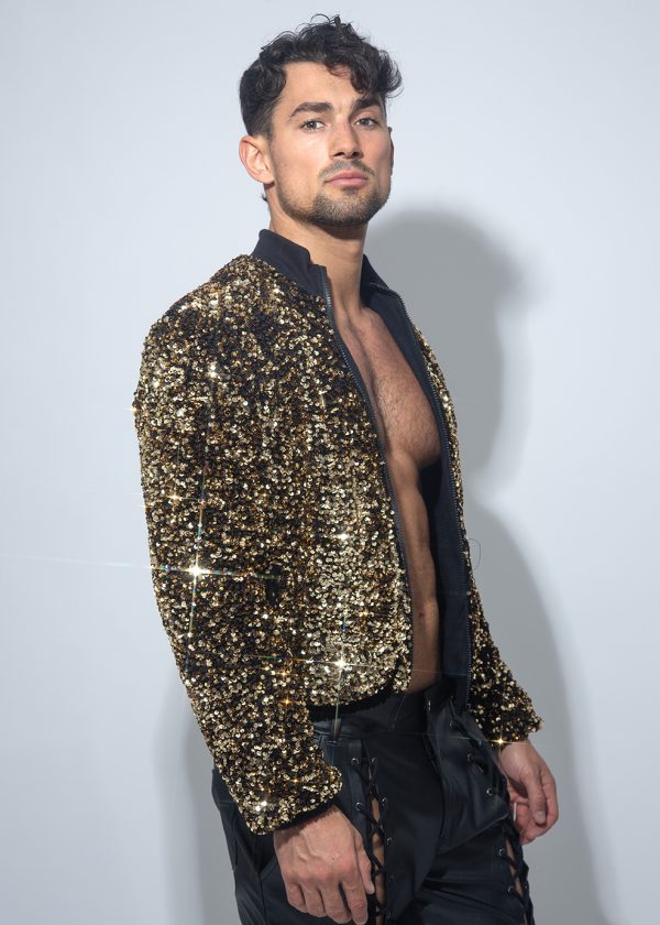 Chaqueta lentejuela dorada