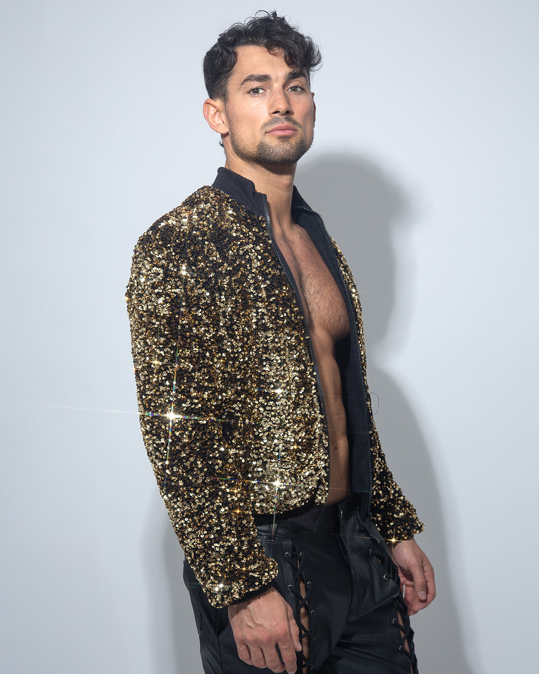 Chaqueta lentejuela dorada