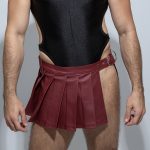 Falda cinturón efecto cuero ROJO