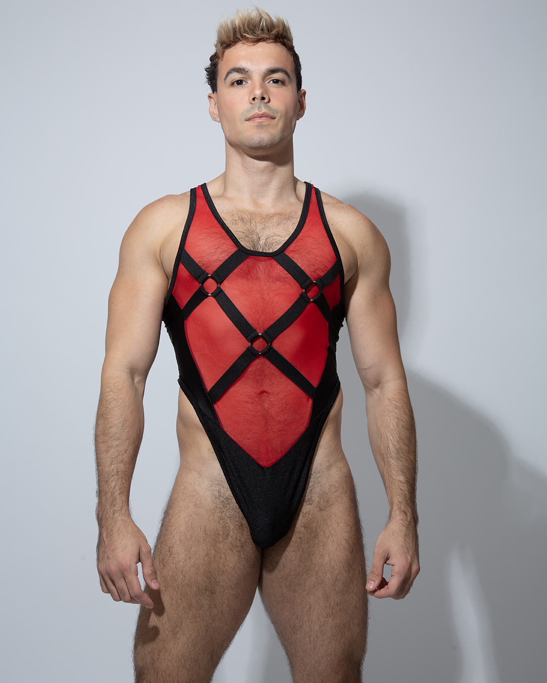 Bodysuit Bondage Rojo
