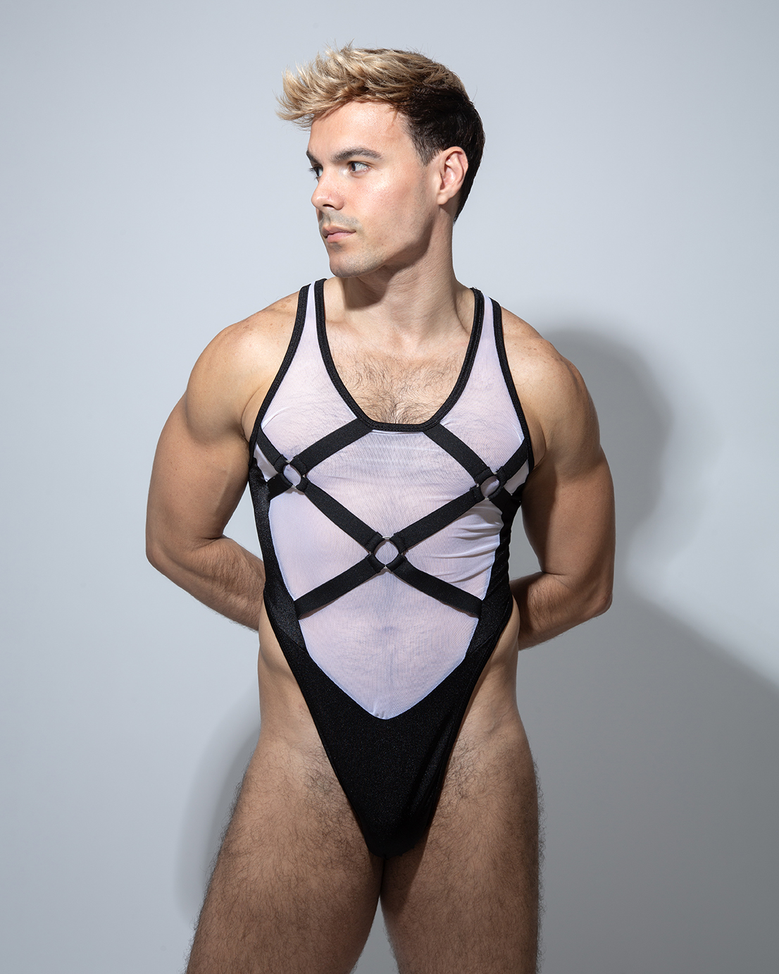 Bodysuit Bondage Blanco