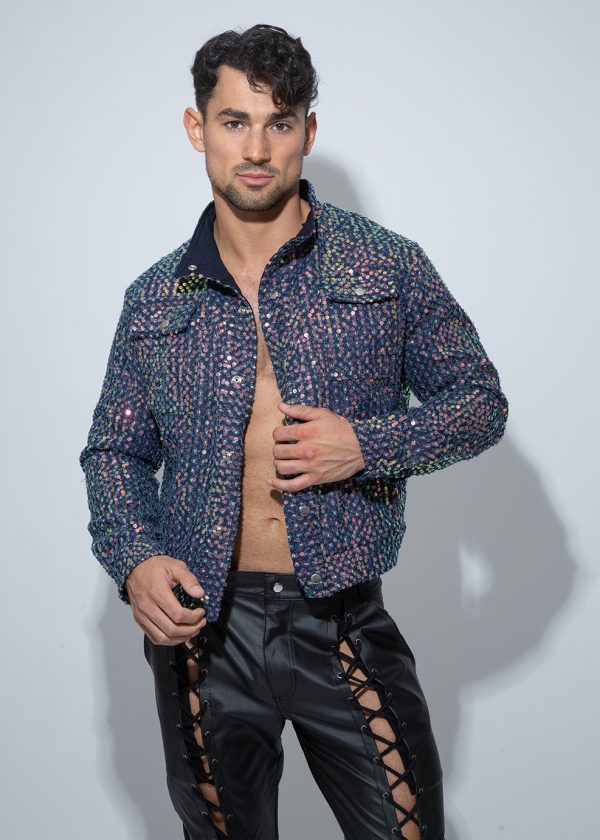 Chaqueta lentejuela Azul