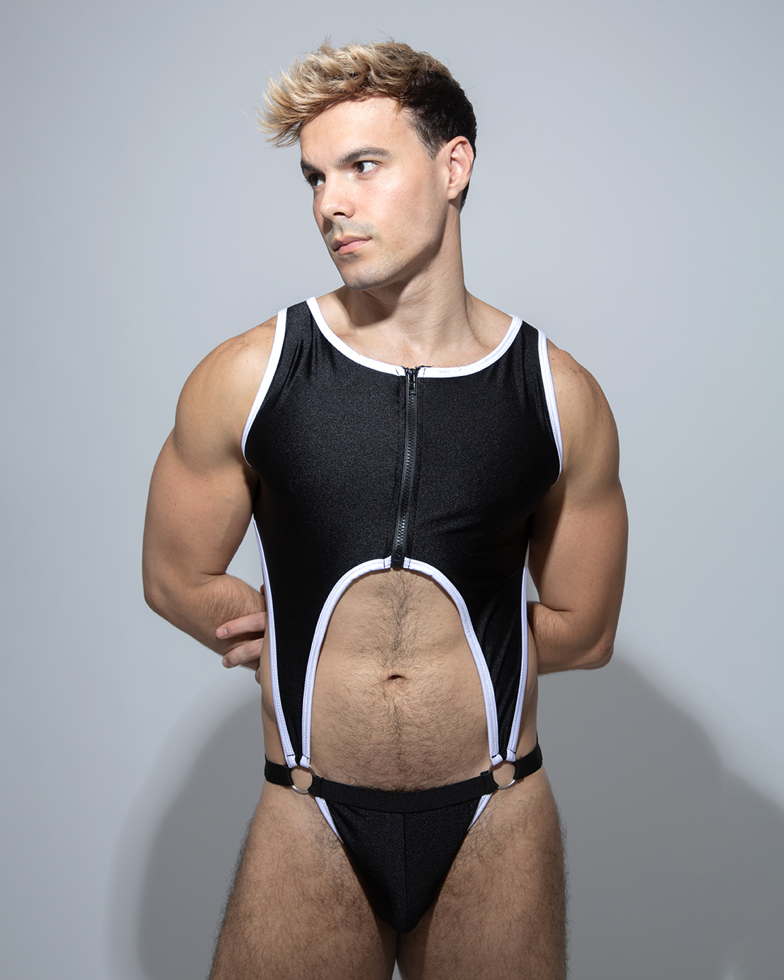 Bodysuit Jockstrap Negro