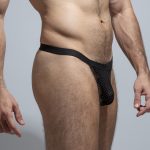 Black Mesh Thong