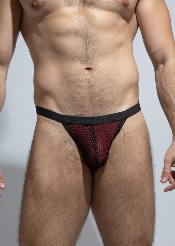 Red Mesh Thong